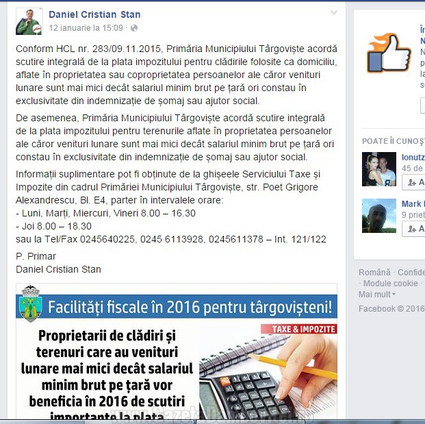 stan scutiri impozite