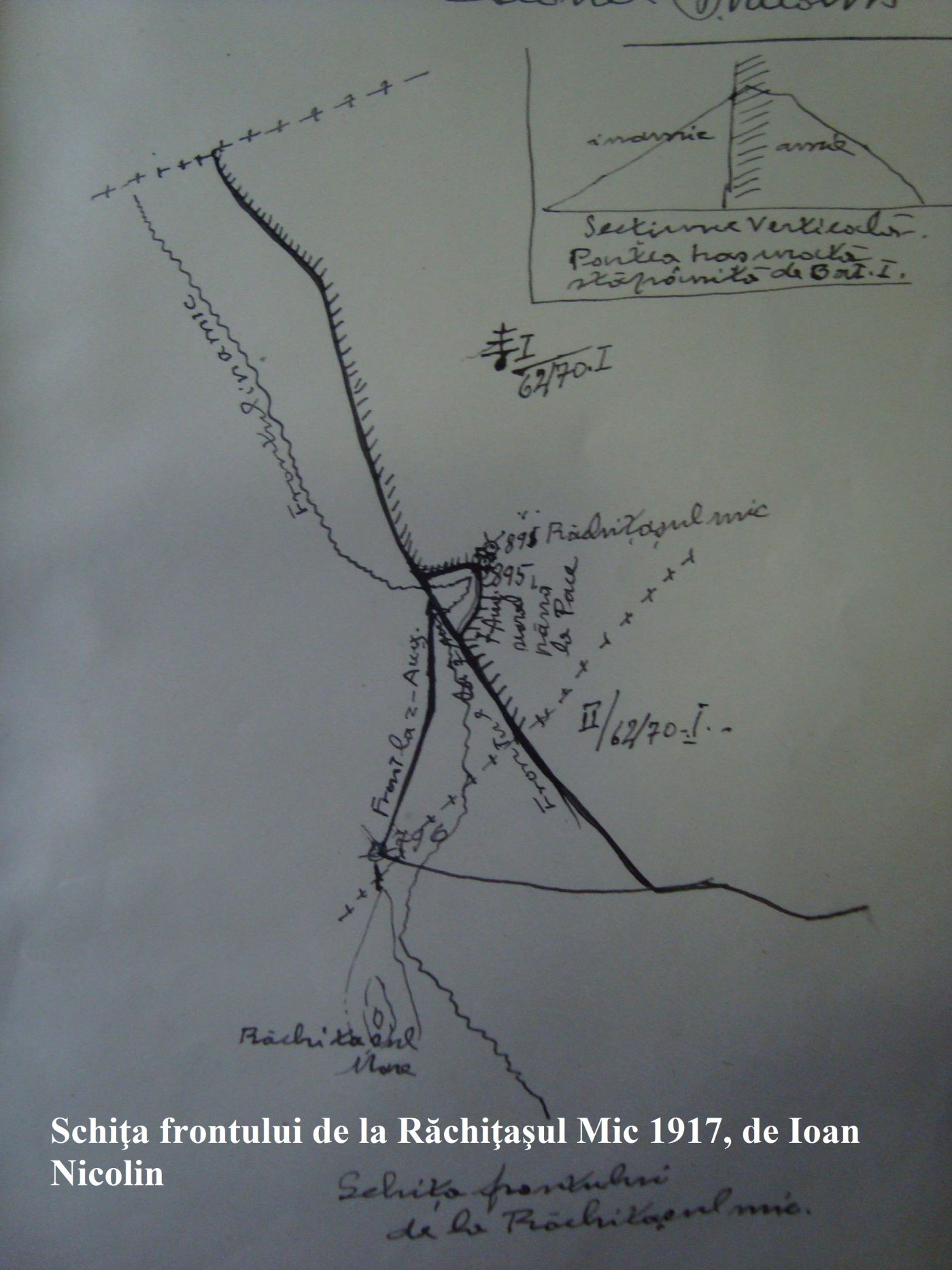 Schiţa frontului de la Răchiţaşul Mic 1917, de Ioan Nicolin