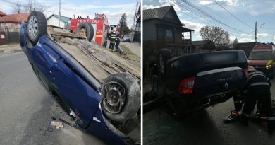 GĂEȘTI: Șoferița care s-a răsturnat cu mașina, adormise la volan GĂEȘTI: Șoferița care s-a răsturnat cu mașina, adormise la volan