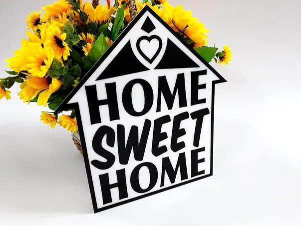 decoratiune home sweet home neagra 9540