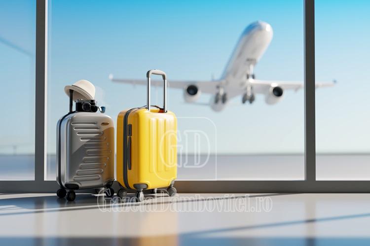 grey yellow suitcase airport