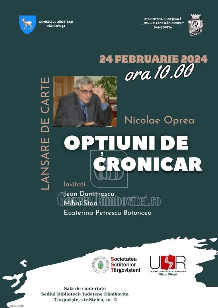 Afis optiuni de cronicar