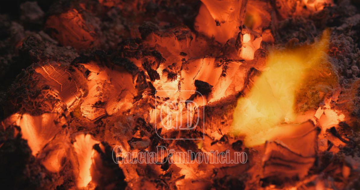 charcoal on fire