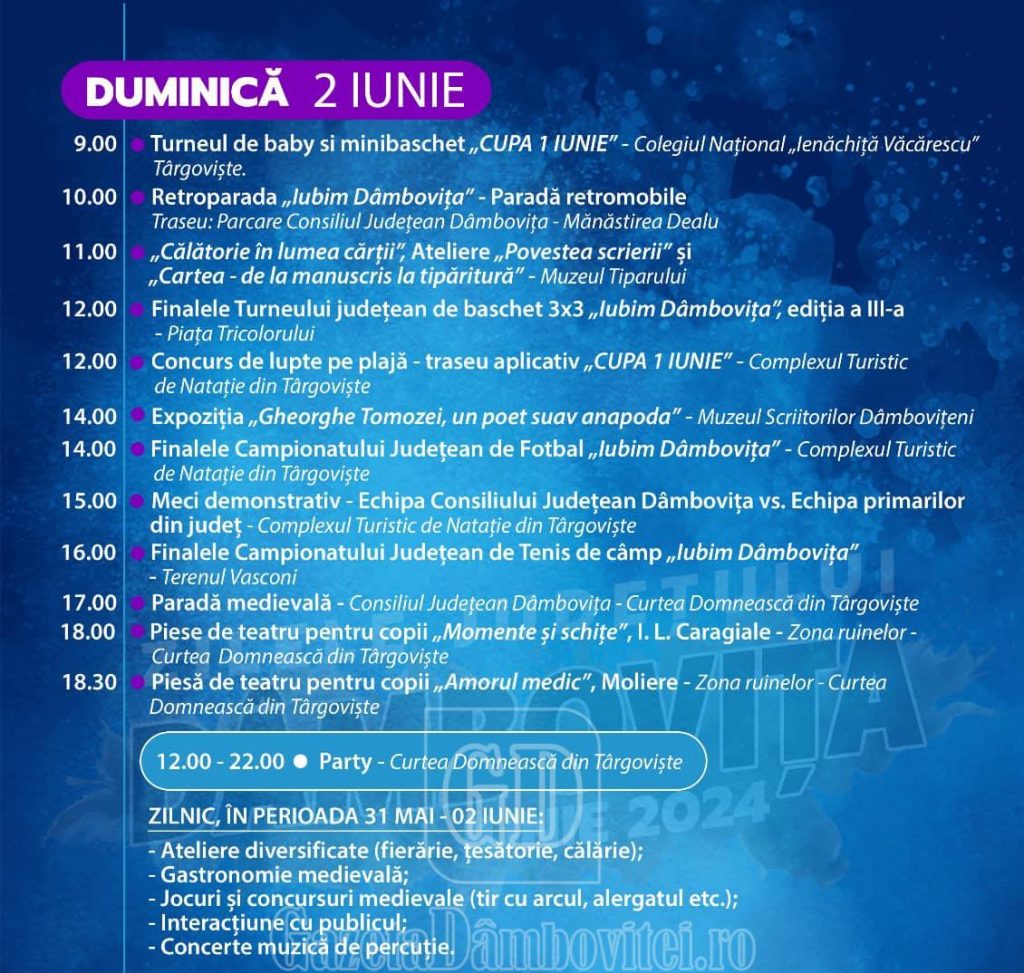 zilele judetului dambovita 2024 2