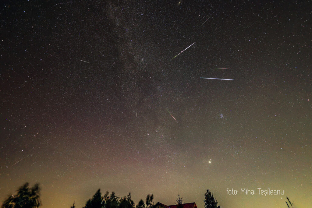Ploaia de meteori Perseide – foto compoziție: Mihai Teșileanu