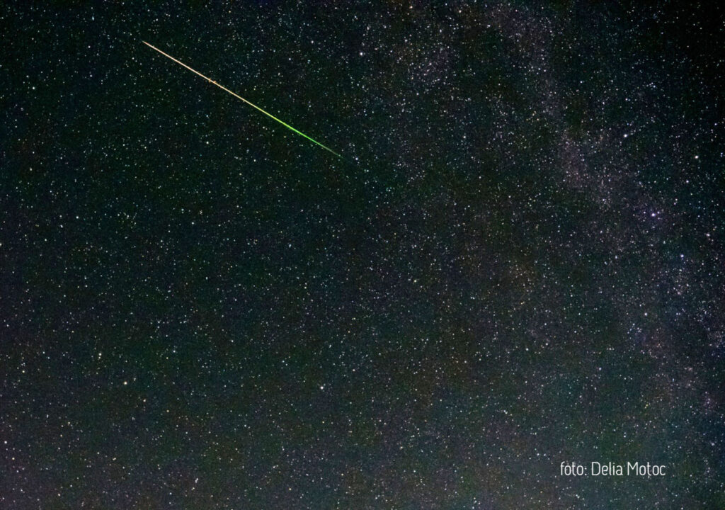 Meteor Perseide frumos colorat – foto: Delia Moțoc
