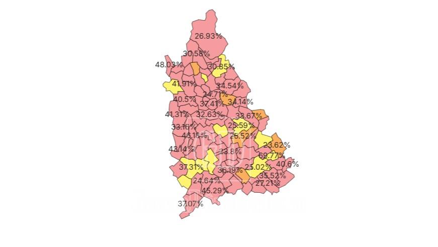 rezultate parlamentare dambovita harta