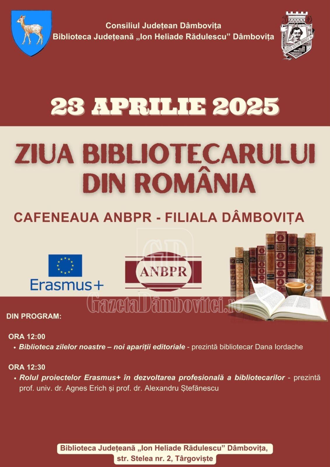 afis ziua bibliotecarului 23 aprilie 2025
