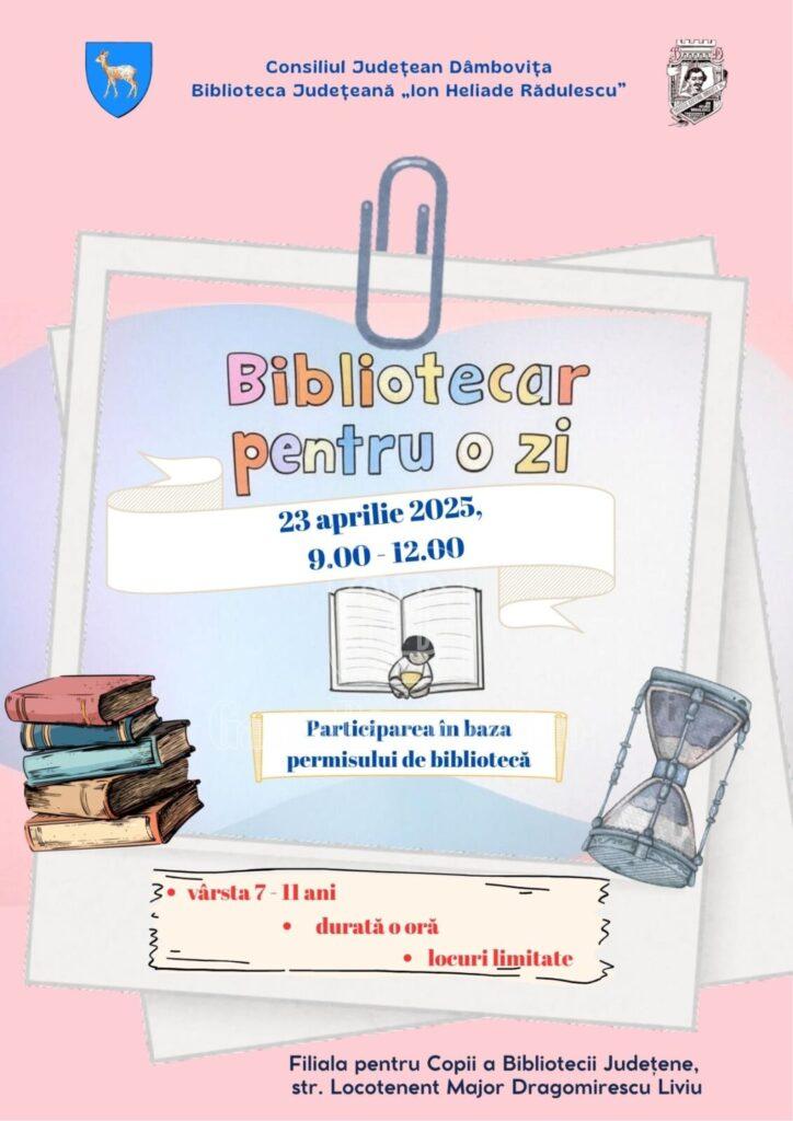 afis bibliotecar pentru o zi