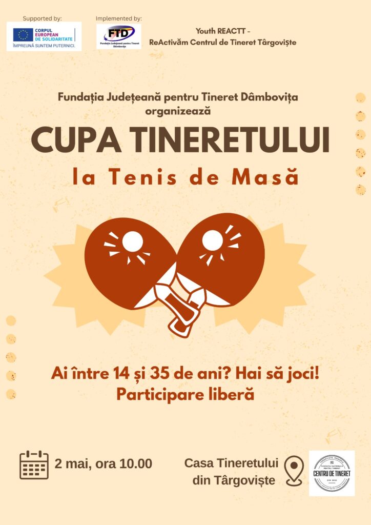 afis cupa tineretului la tenis de masa 2025