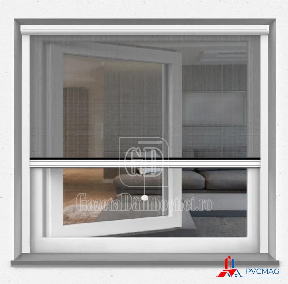 plasa tantari tip rulou alb retractabila pvcmag 1