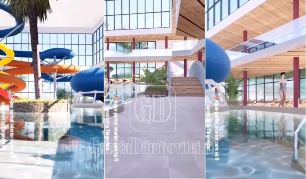 primele proiecții video ale aqua parkului interior care va fi construit la complexul turistic de natație din târgoviște!