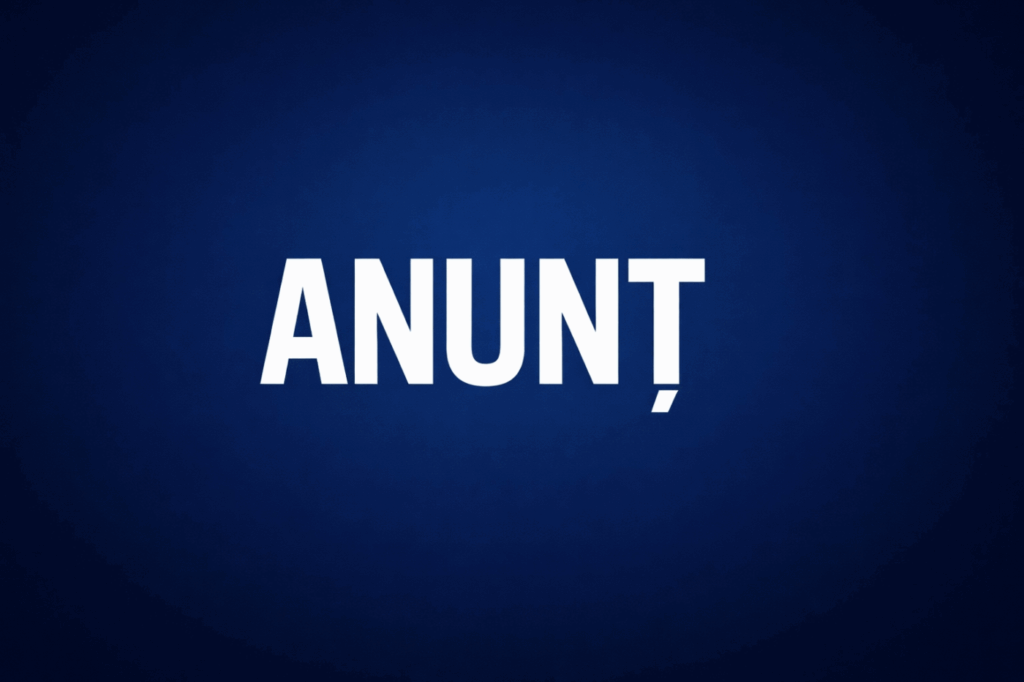 anunt profesional albastru