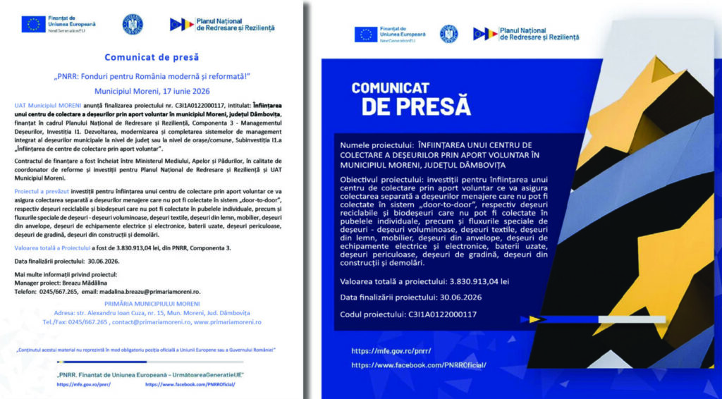 comuncat online colectare deseuri ambele finalizare