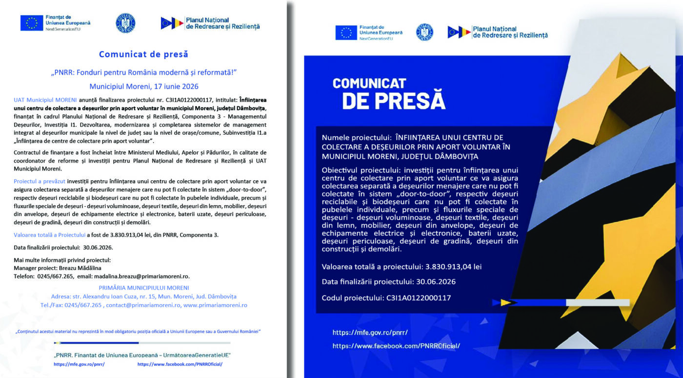 comuncat online colectare deseuri ambele finalizare