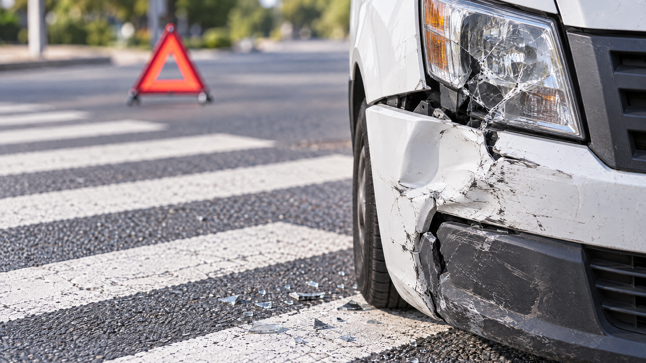 ilustratie detaliu accident trecere pietoni autoutilitara alba